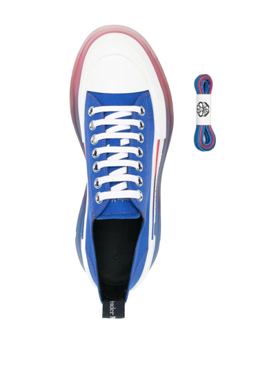 Shop Alexander Mcqueen Tread Slick Ombré Lace-up Sneakers In Blue