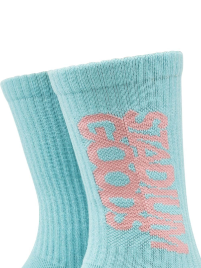 Shop Stadium Goods Ribbed Logo "lake Blue" Socks