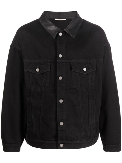 Shop Valentino Men's  Black Cotton Jacket