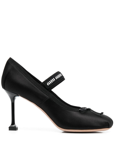 Shop Miu Miu Women's  Black Fabric Pumps