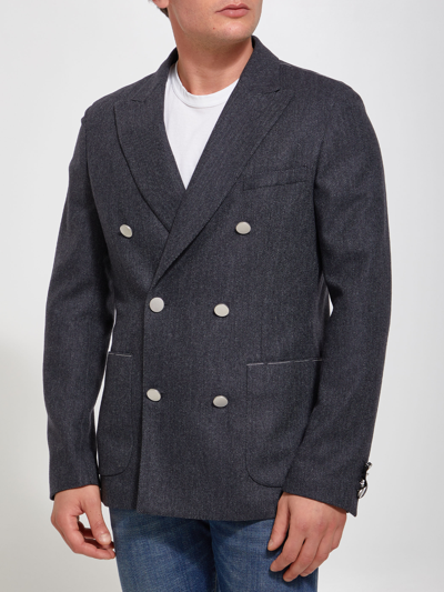 Shop Tonello Grey Wool Jacket