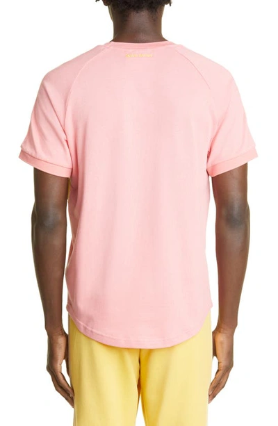 Shop Adidas X Wales Bonner Slim Fit Colorblock Organic Cotton T-shirt In Tactile Rose