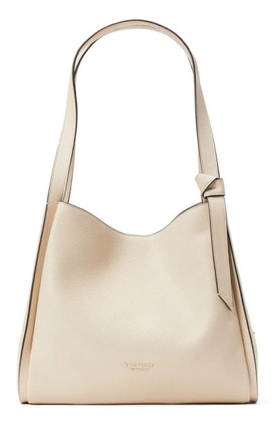Shop Kate Spade Knott Large Leather Shoulder Bag In Milk Glass