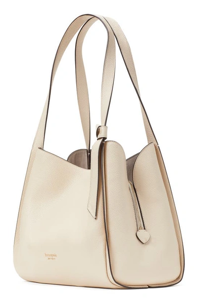 Shop Kate Spade Knott Large Leather Shoulder Bag In Milk Glass