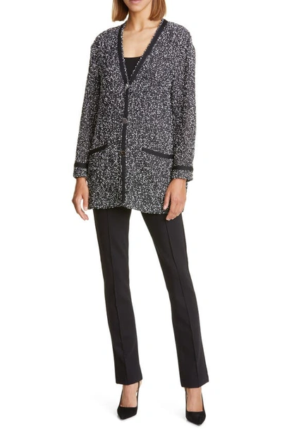 Hugo Boss Eysa High Waist Zip Cuff Trousers In Black