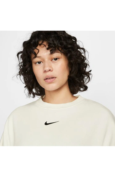 Shop Nike Phoenix Fleece Crewneck Sweatshirt In Sail/black