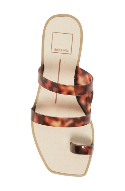 Shop Dolce Vita Isala 3 Croc Textured Slide Sandal In Tortoise Vinyl