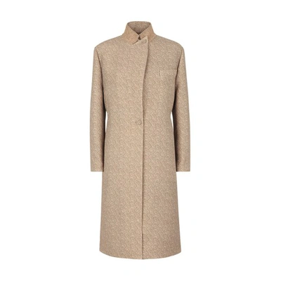 Shop Fendi Coat In Beige