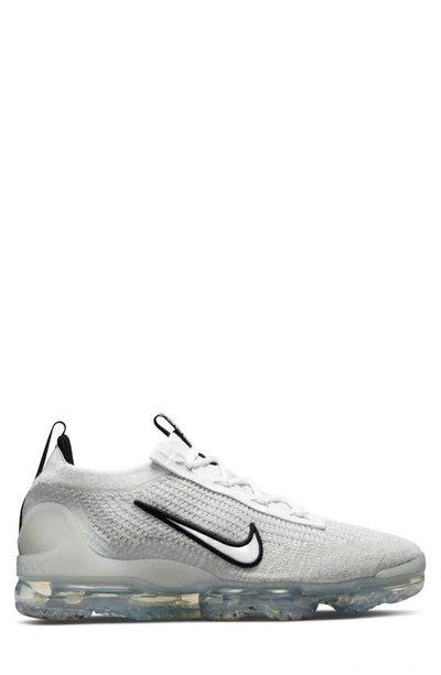 Nike Big Kids Air Vapormax 2021 Flyknit Casual Sneakers From Finish Line In White/ White/ Black