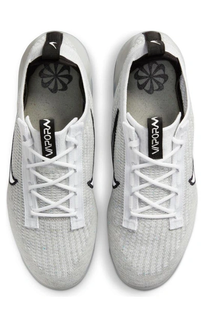 Nike Big Kids Air Vapormax 2021 Flyknit Casual Sneakers From Finish Line In White/ White/ Black