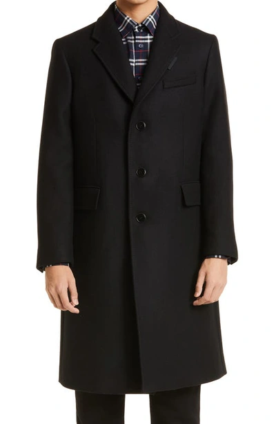 Shop Burberry Hawkhurst Wool & Camel Hair Coat In Black