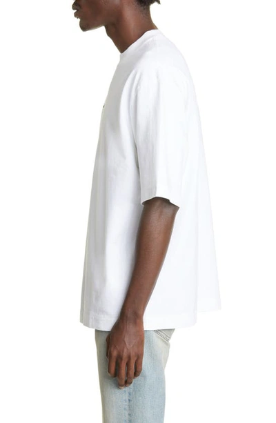 Shop Acne Studios Relaxed Fit Logo T-shirt In Optic White