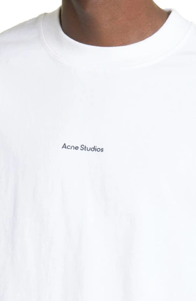 Shop Acne Studios Relaxed Fit Logo T-shirt In Optic White