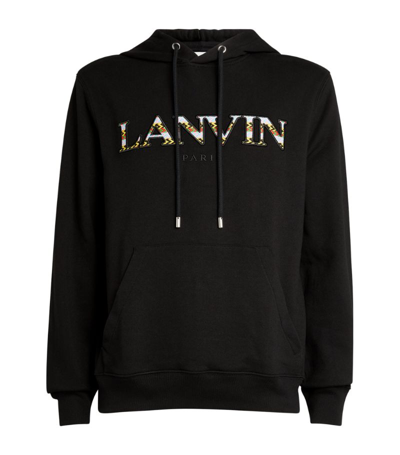 Shop Lanvin Curb Logo Hoodie In Black