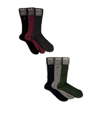 Shop London Sock Company Simply Sartorial Socks (pack Of 6) In Multi