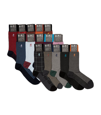Shop London Sock Company Patterned Socks (pack Of 15) In Multi