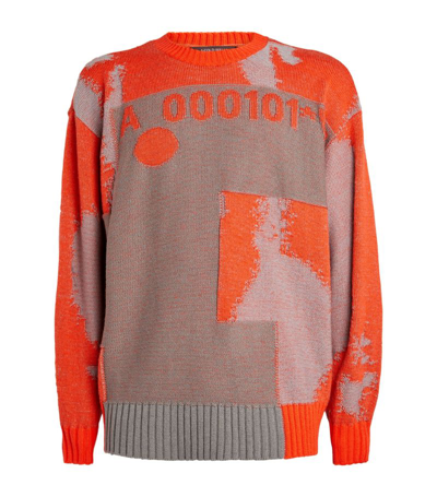 Shop A-cold-wall* Erosion Print Sweater In Orange