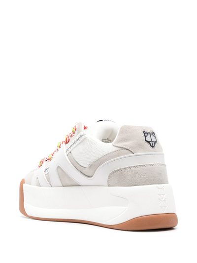 Naked Wolfe Slide Platform Sneakers In White