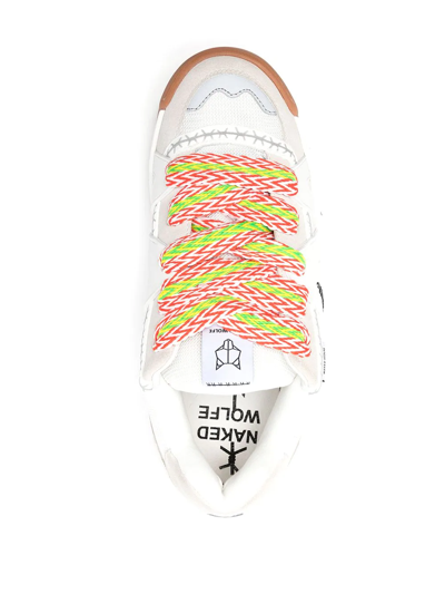 Naked Wolfe Slide Platform Sneakers In White