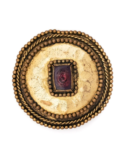 Pre-owned Chanel 1980s Gemstone-encrusted Buckle In 金色