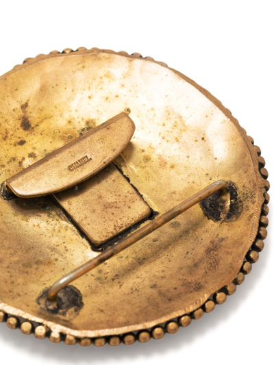 Pre-owned Chanel 1980s Gemstone-encrusted Buckle In 金色