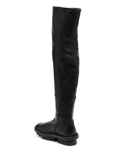 Shop Trippen Slip-on Thigh-length Boots In 黑色