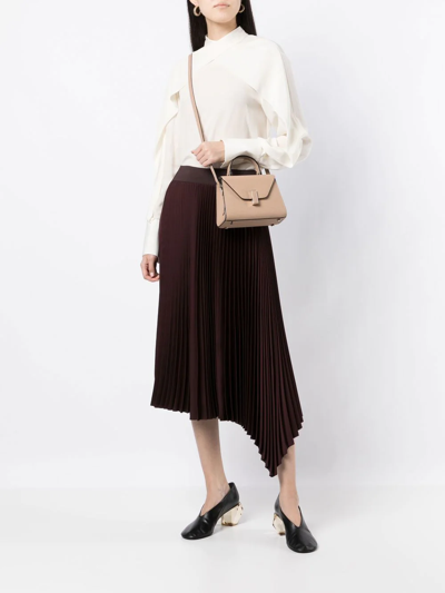 Valextra Tonal Plaque Crossbody Bag In Brown