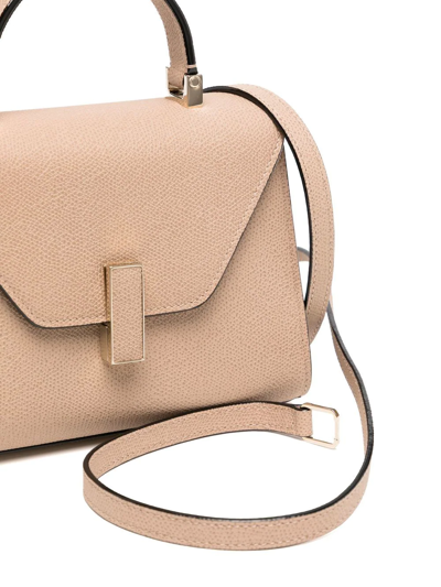 Valextra Tonal Plaque Crossbody Bag In Brown