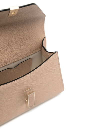 Valextra Tonal Plaque Crossbody Bag In Brown