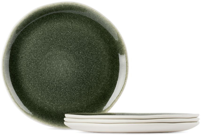 Shop Jars Céramistes White & Green Maguelone Round S Plate Set In Orage Uni