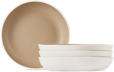 Shop Jars Céramistes White & Beige Studio Pasta Plate Set In Kraft
