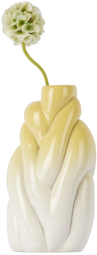 Shop Polymorf Ssense Exclusive White & Yellow Bubbler Vase In White To Yellow