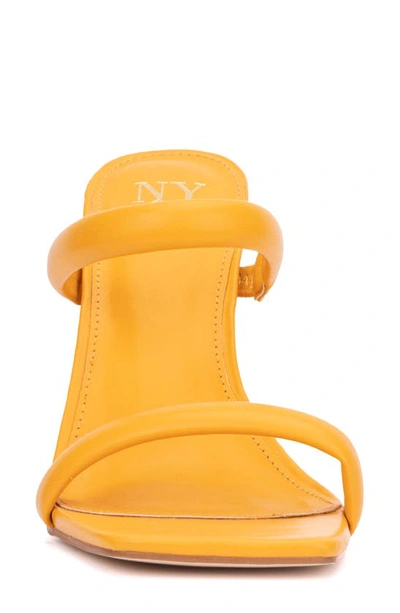 New York And Company Galina Faux Snake Embossed Leather Block Heel Sandal In Orange