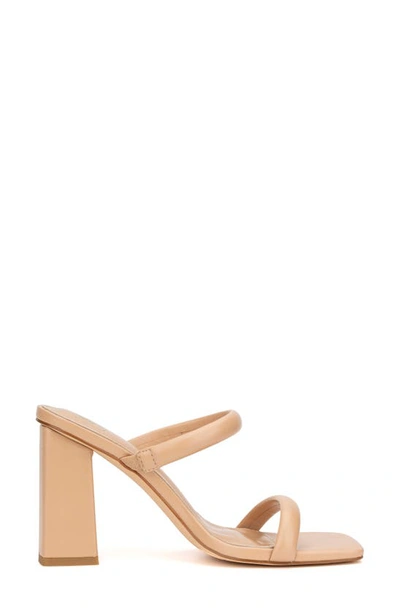 New York And Company Galina Faux Snake Embossed Leather Block Heel Sandal In Nude