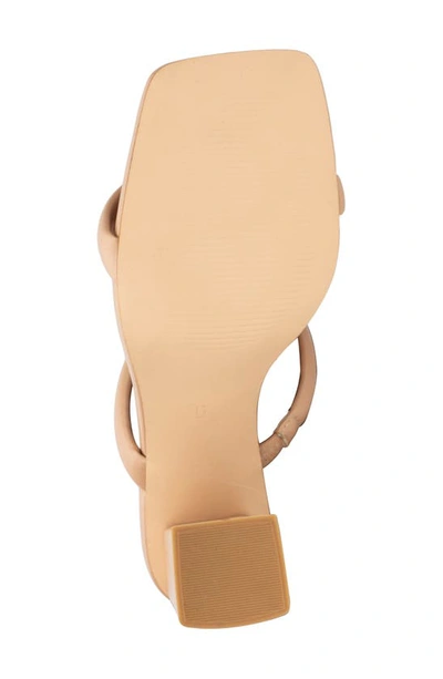 Shop New York And Company Galina Faux Snake Embossed Leather Block Heel Sandal In Nude