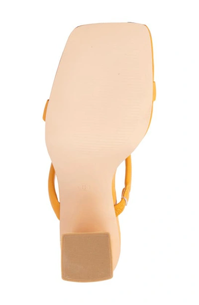 New York And Company Galina Faux Snake Embossed Leather Block Heel Sandal In Orange