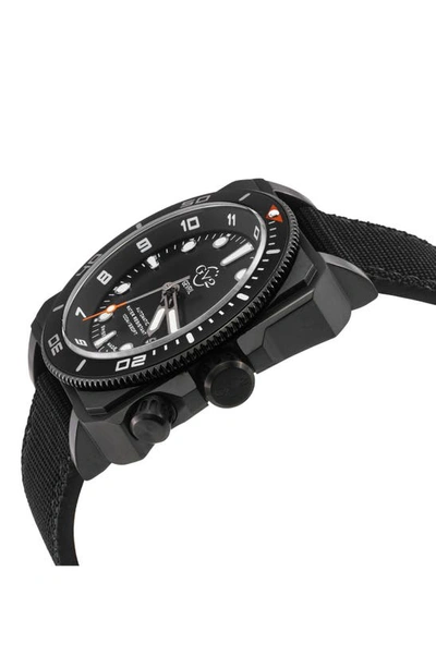 Gv2 Xo Submarine Canvas Strap Watch, 44mm In Black