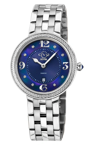 Shop Gv2 Verona Stainless Steel Diamond Bracelet Watch, 37mm In Silver