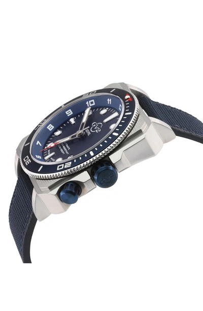 Shop Gv2 Xo Submarine Canvas Strap Watch, 44mm In Blue