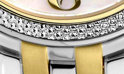 Shop Gv2 Verona Two Tone Diamond Bracelet Watch, 37mm In Rose Gold