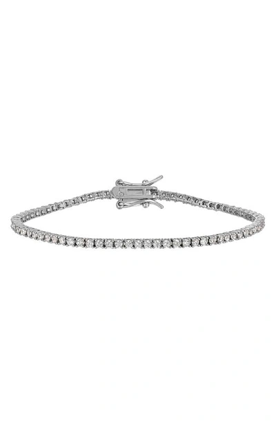 Shop Lili Claspe Amina Cubic Zirconia Tennis Anklet In Silver