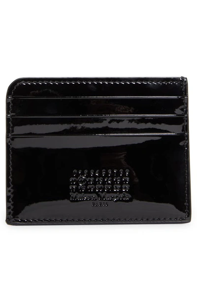 Shop Maison Margiela Logo Leather Card Holder In Black