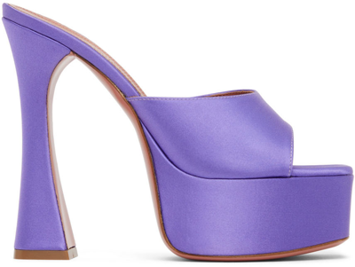 Shop Amina Muaddi Purple Dalida Heeled Sandals In Lilac