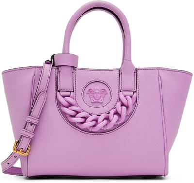 Shop Versace Purple 'la Medusa' Top Handle Bag In 1la3v Liatris-liatri