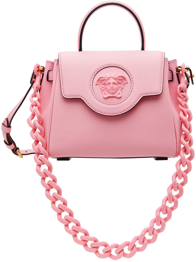 Shop Versace Pink 'la Medusa' Top Handle Bag In 1p65v Baby Pink-baby