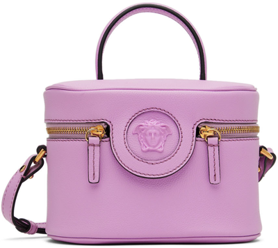 Shop Versace Purple 'la Medusa' Mini Top Handle Bag In 1la3v Liatris-liatri