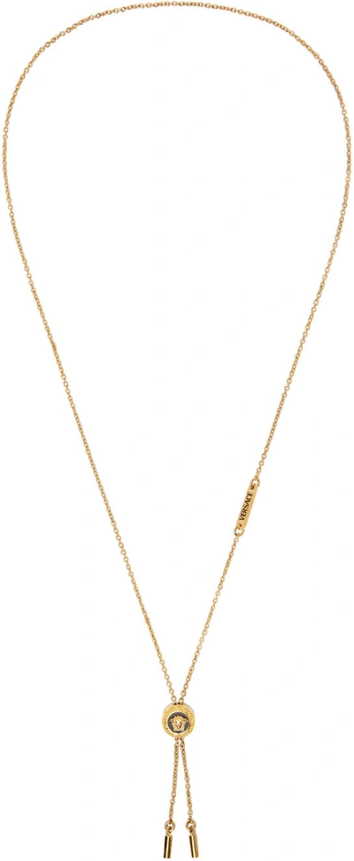 Shop Versace Gold Medusa Bolo Necklace In 4j120  Gold-b