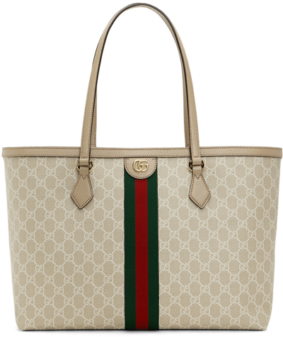 Gucci Beige & Off-White GG Ophidia Shoulder Bag 9682 Beige M.Whi/Oat