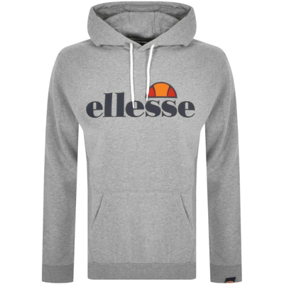 Shop Ellesse Gottero Large Logo Pullover Hoodie Grey