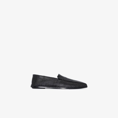 Shop St Agni Black Modernist Leather Loafers